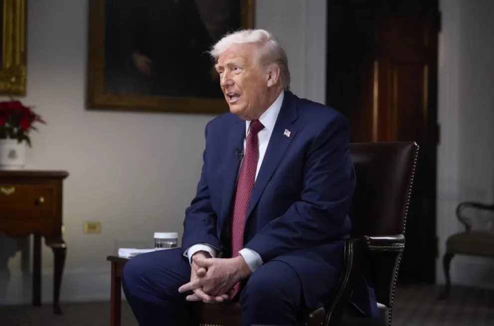  Trump conversó con Dasha Burns de Político para un episodio especial de The Conversation. Foto: Desse Dittmar / Político