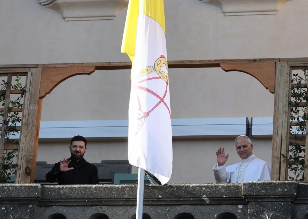 El papa León XIV y presidente ucraniano, Volódimir Zelenski. Foto: EFE