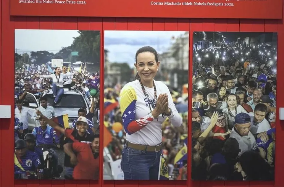 Una exposición en Oslo sobre la opositora venezolana, coincidiendo con la entrega del premio Nobel de la Paz. Foto: EFE