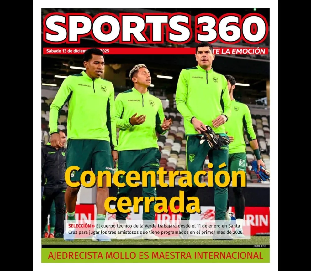 Jugadores de la Verde en una concentración anterior que se tuvo para jugar el amistoso con Rusia. Foto: FBF