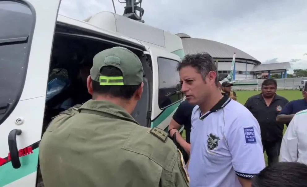 El vicepresidente Edmand Lara en la zona del desastre en Santa Cruz
