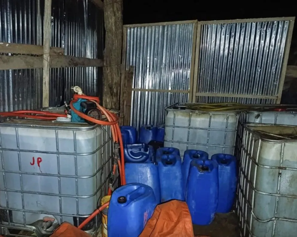 Imágenes de los lugares donde se intervino el acopio ilegal de combustible. Foto: ANH