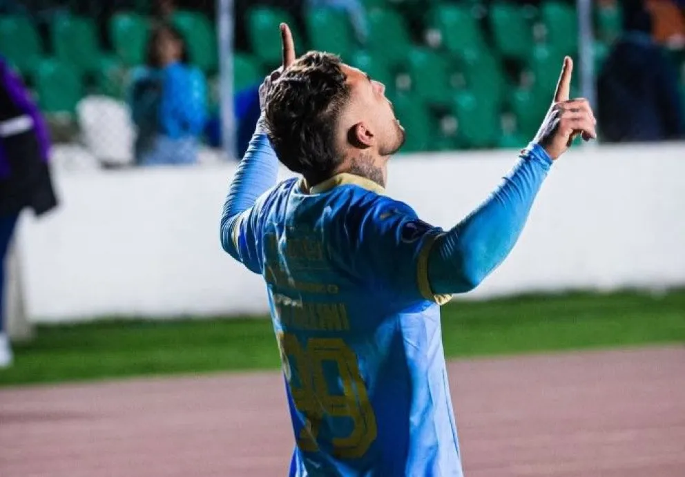Batallini celebra uno de los goles que marcó en la Academia. Foto: CB