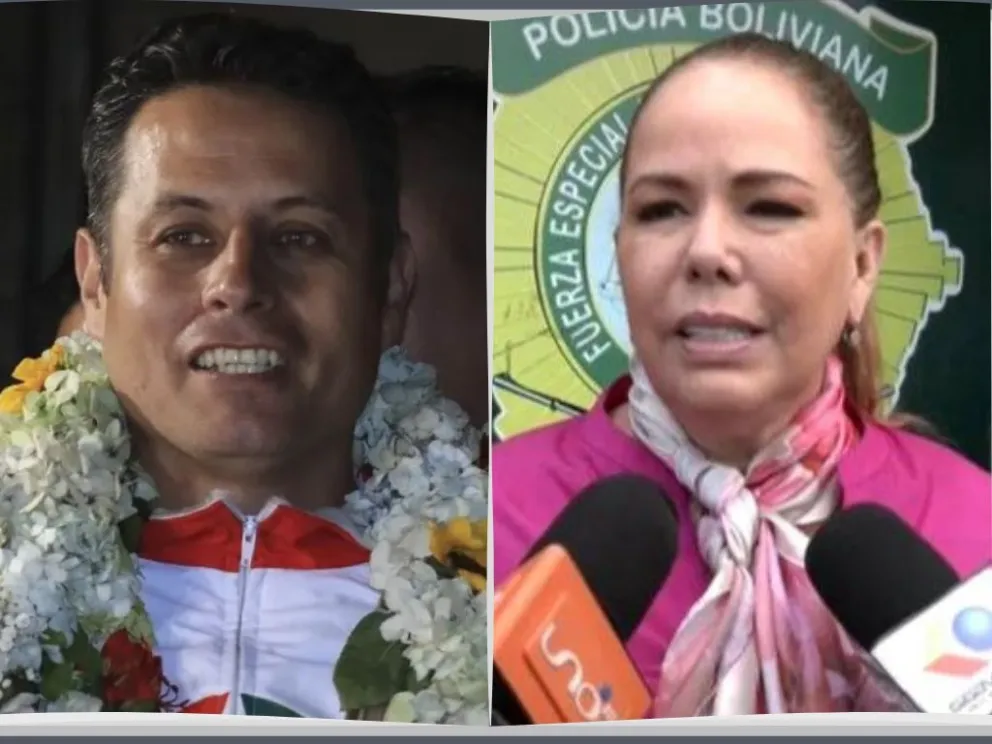 El vicepresidente, Edmand Lara, junto a la exalcadesa interina de Santa Cruz, Angélica Sosa. Foto: RRSS