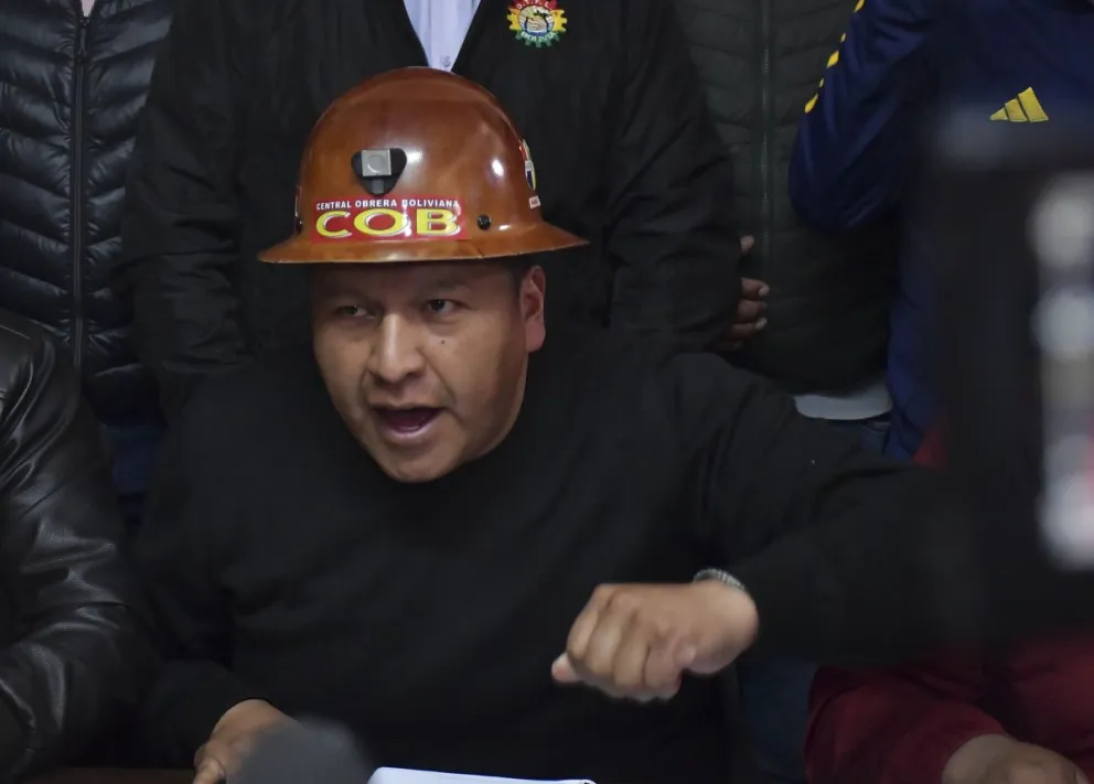 ‎El secretario ejecutivo de la COB, Mario Argollo Mamani. Foto: APG