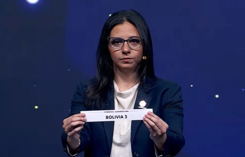 El momento en que sale el nombre de Bolivia 3 en el sorteo de la Copa. Foto: Captura de pantalla.