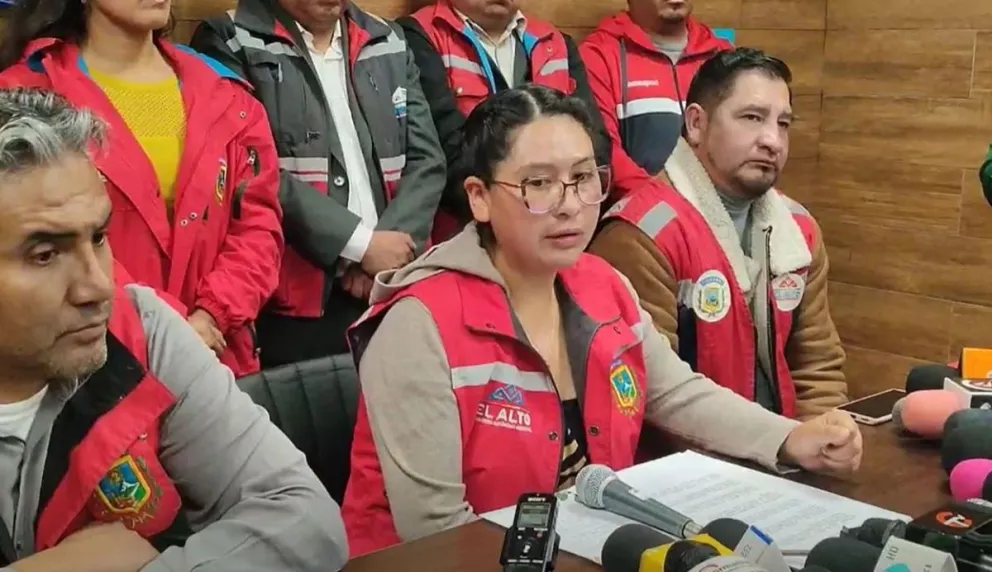 Eva Copa durante la conferencia de prensa, este jueves. Foto: Captura de video