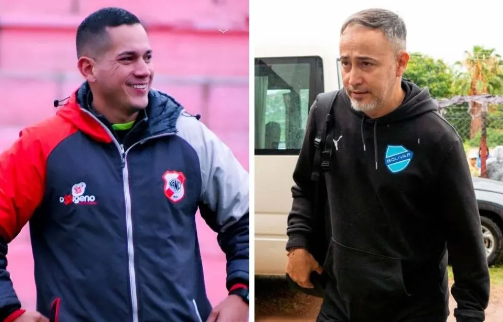 Leonardo Egüez (izq.) y Flavio Robatto, técnicos de Nacional Potosí y Bolívar.