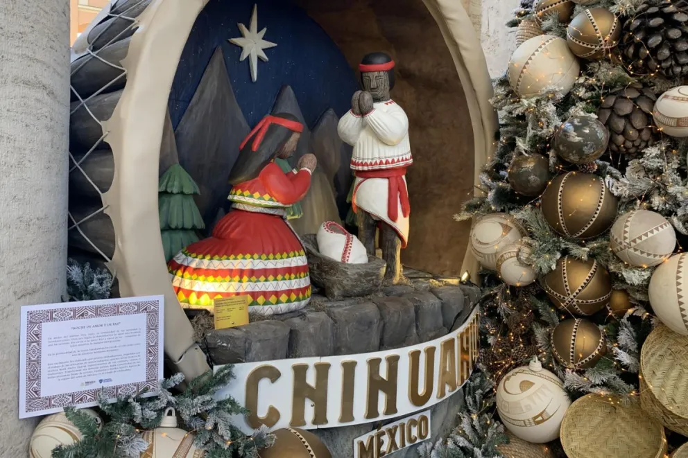 Un pesebre típico de México es parte de la exposición. Fotos: EFE