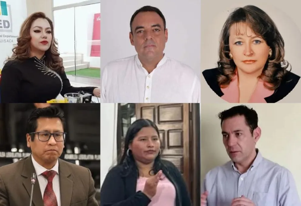 Los seis nuevos vocales titulares del Tribunal Supremo Electoral. Foto: Composición Visión360.