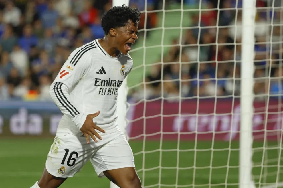 Endrick durante un anterior encuentro con el Real Madrid. Foto: EFE.