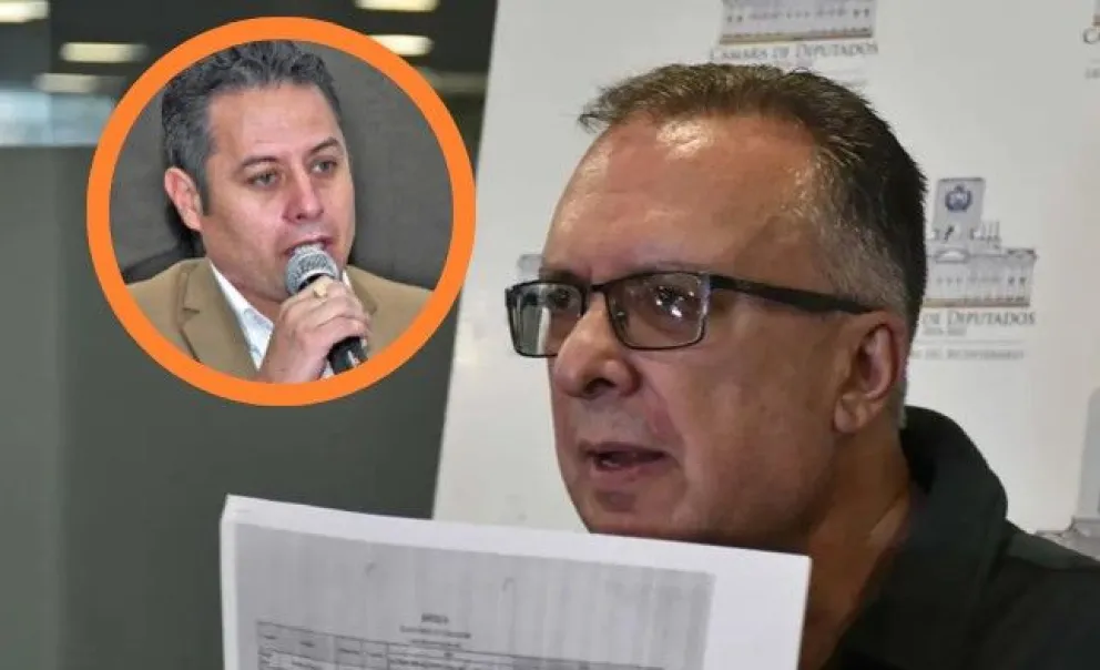 El diputado de Unidad, Carlos Alarcón, responde al vicepresidente Edmand Lara. FOTO: APG