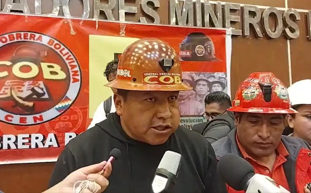 El dirigente de la COB Mario Argollo. FOTO: Erbol