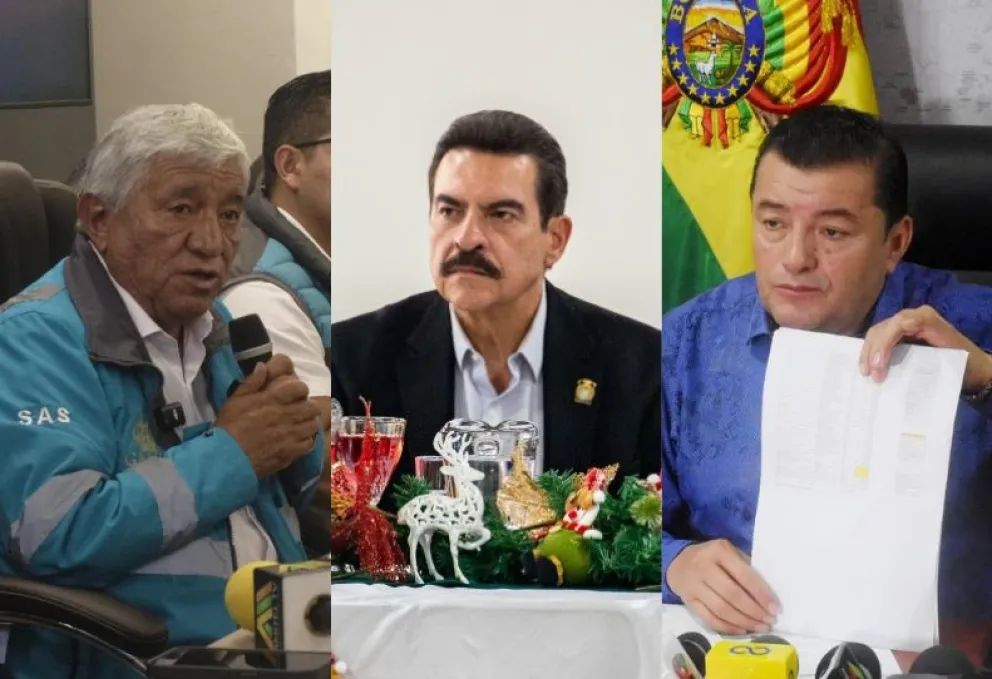 Los alcaldes de las ciudades capitales: Iván Arias, Manfred Reyes Villa, y Jhonny Fernández. Foto: Composición Visión 360.   