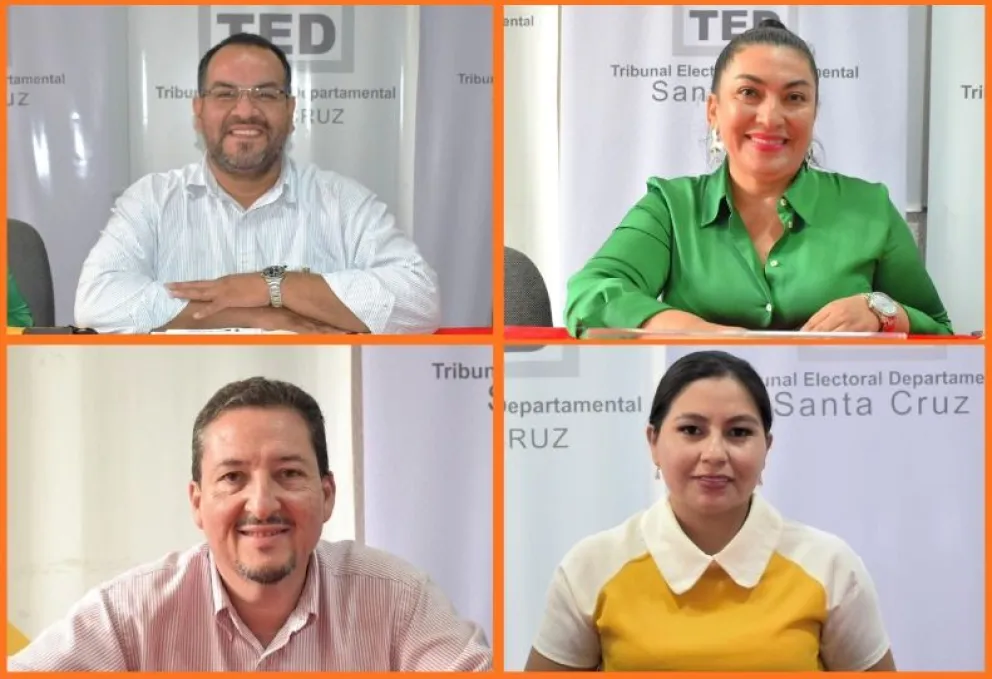 Las nuevas autoridades del TED de Santa Cruz. FOTO: Composición Wara Arteaga/Visión 360