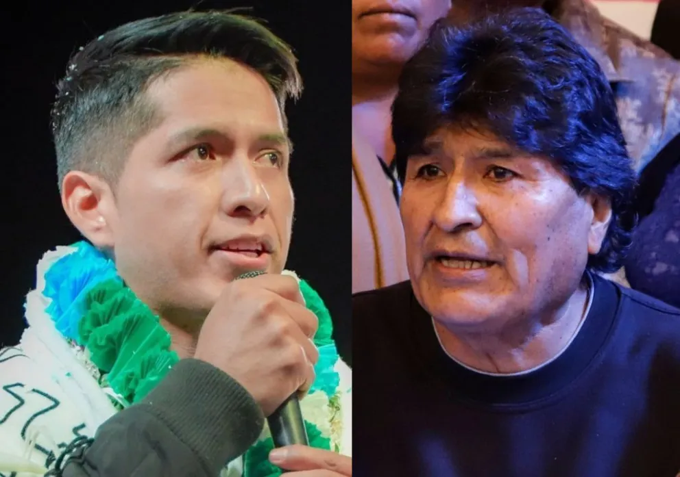 Andrónico Rodríguez y Evo Morales. Fotos: RRSS y APG 