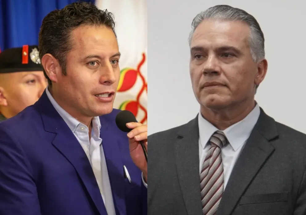 Lara y el viceministro Justiniano. Fotos: RRSS