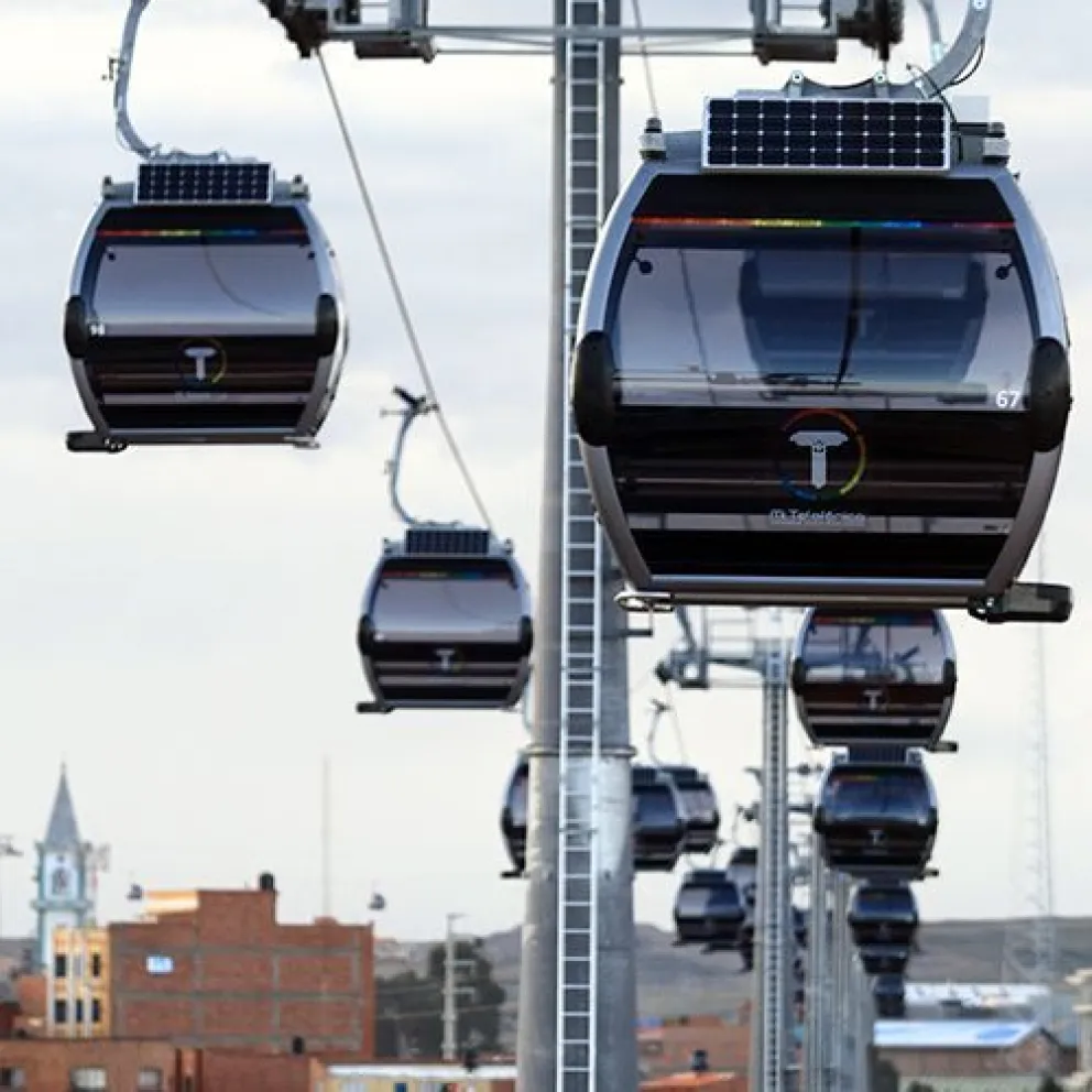 Cabinas de la Línea Plateada de la Empresa de Transporte por Cable, Mi Teleférico. Foto: Mi Teleférico 