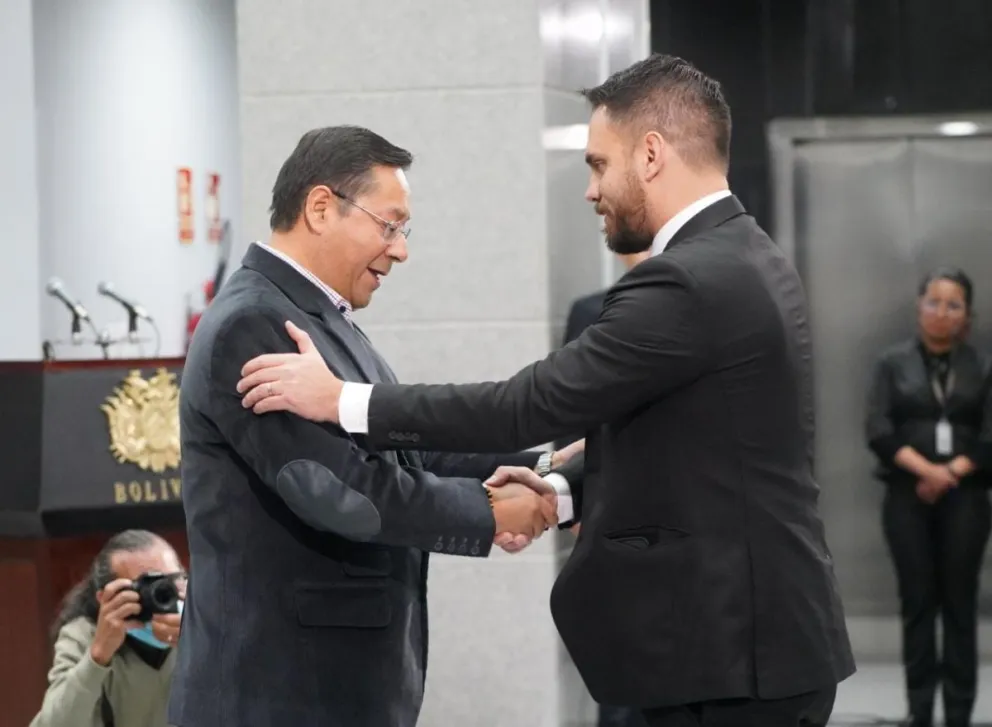 Luis Arce y Eduardo Del Castillo en una imagen de archivo. Foto: ABI