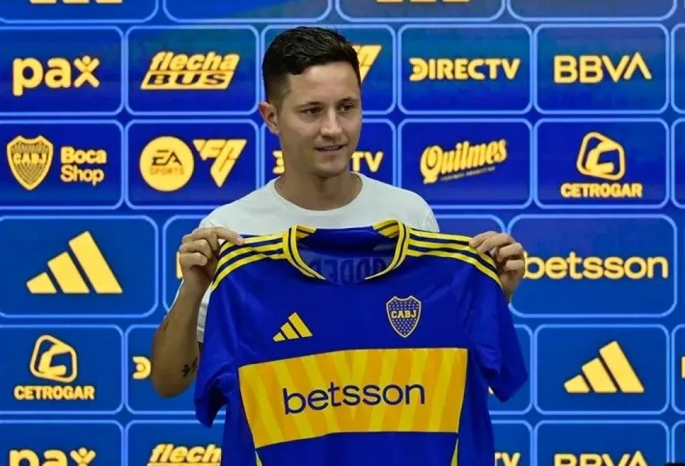 El futbolista español Ander Herrera el día que fue presentado como jugador de Boca Juniors. Foto: EFE