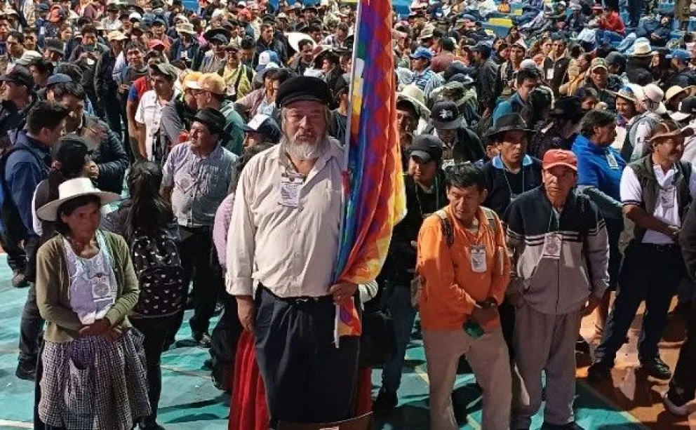 Feliciano Vegamonte, ejecutivo de la Confederación Sindical Única de Trabajadores Campesinos de Bolivia (CSUTCB). Foto: Radio Kawsachun Coca
