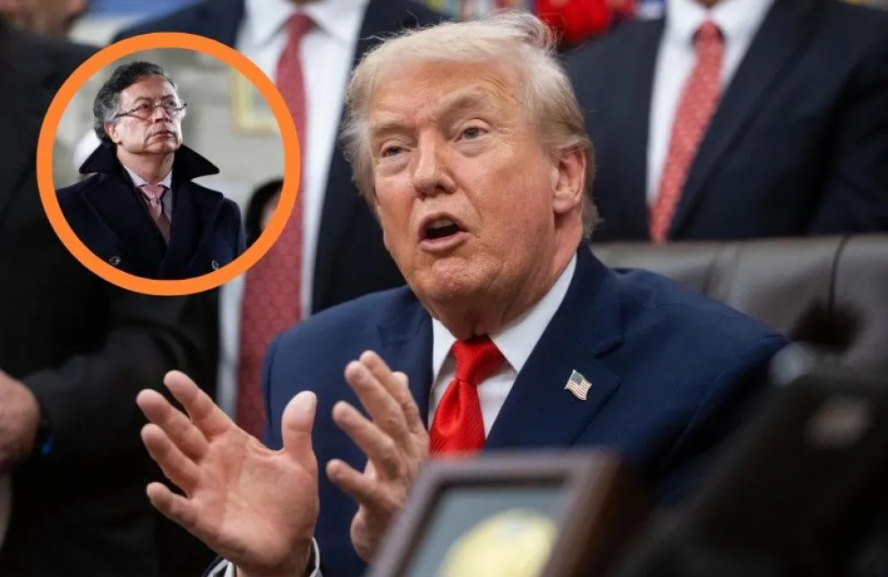 El presidente de EE. UU., Donald Trump, y el mandatario de Colombia, Gustavo Petro. Fotos: EFE – Composición