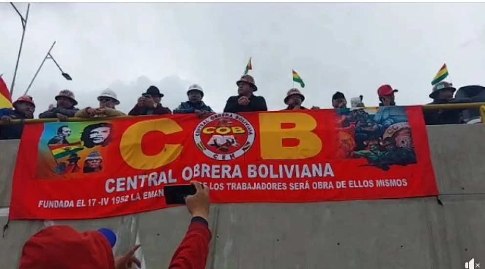 La marcha de la COB en El Alto en una captura de video.
