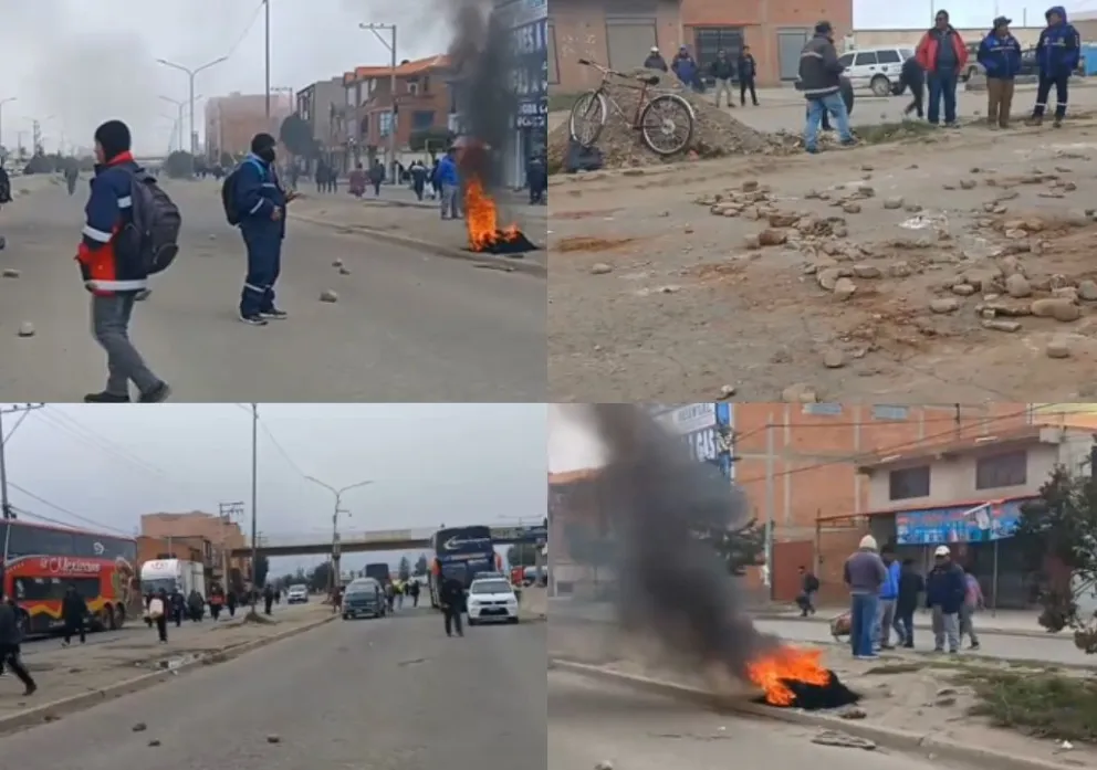 El bloqueo que se registra en Senkata. Fotos: Captura de video 