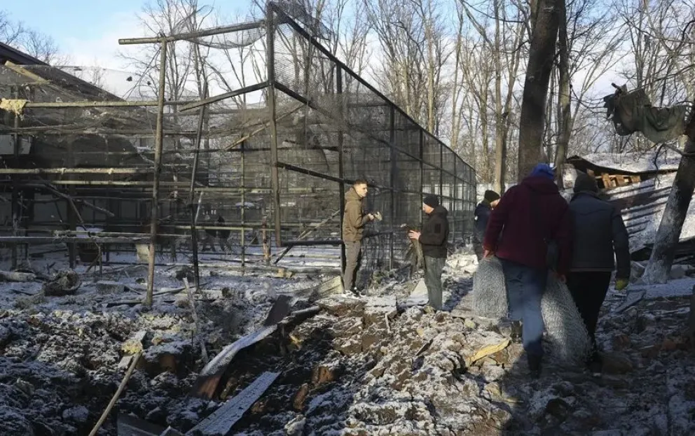 Infraestructura dañada en Járkov tras un ataque ruso. Foto: EFE