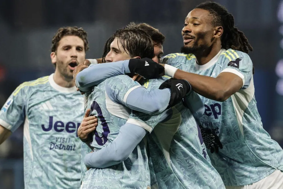Jugadores de Juventus festejan uno de sus goles. Foto: EFE.