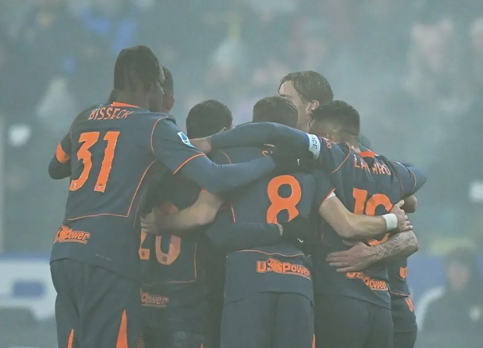 Jugadores del Inter festejan por uno de sus goles. Foto: Inter de Milán.