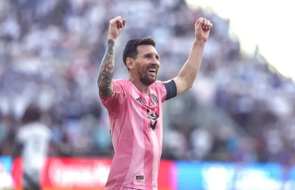 Messi en un cotejo anterior con el Inter Miami. Foto: EFE.