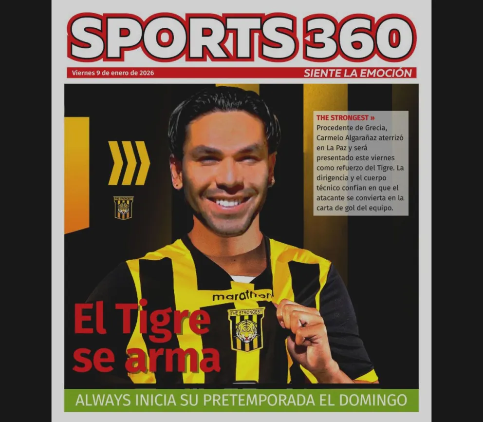 Carmelo Algarañaz conversa con los periodistas en el aeropuerto de El Alto: Foto: Ismael Mostajo - Futboalcho