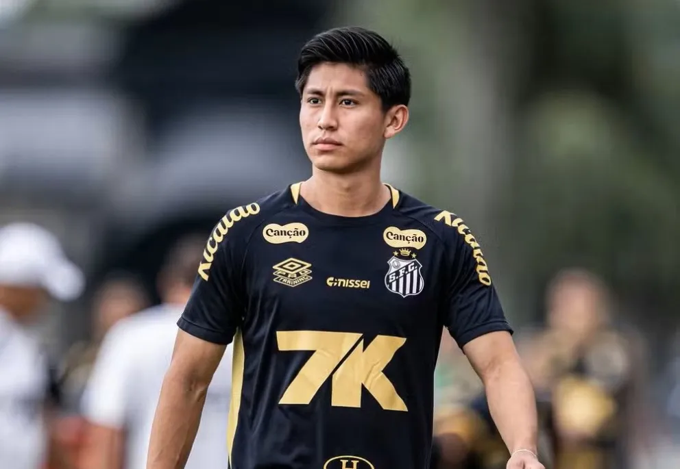Miguelito Terceros en un entrenamiento de la pretemporada. Foto: Santos FC