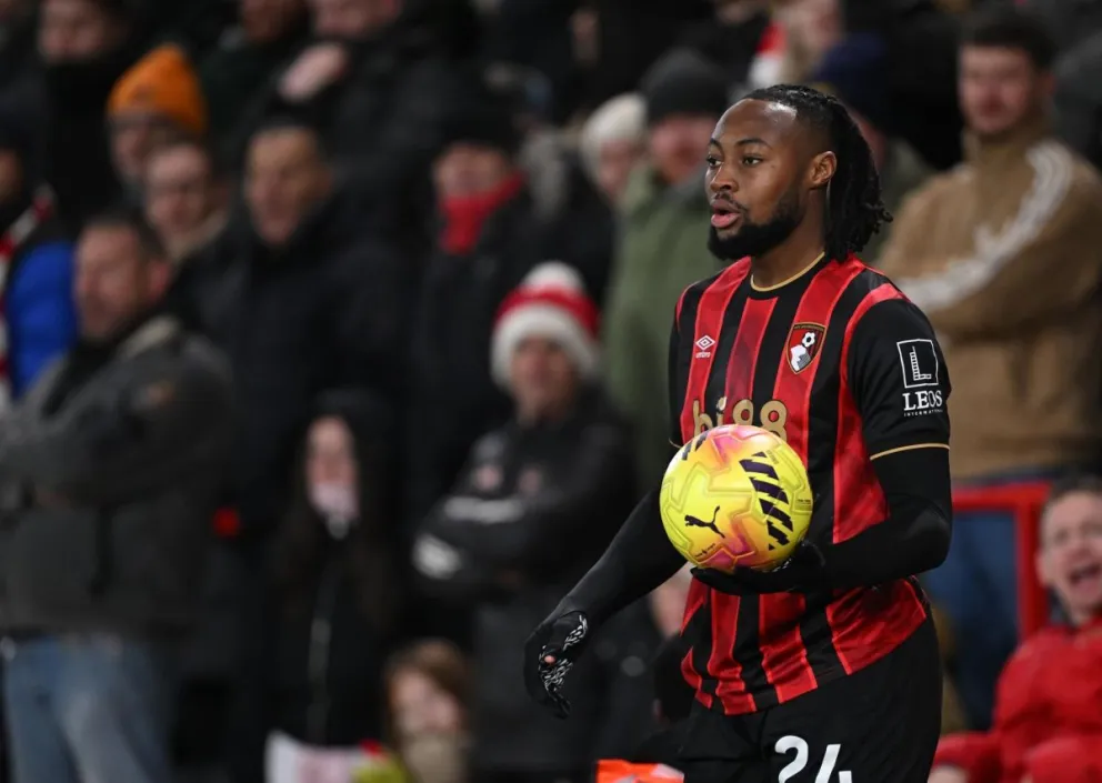 Antoine Semenyo, el pasado sábado, durante el partido entre el Bournemouth y el Arsenal. Foto: EFE