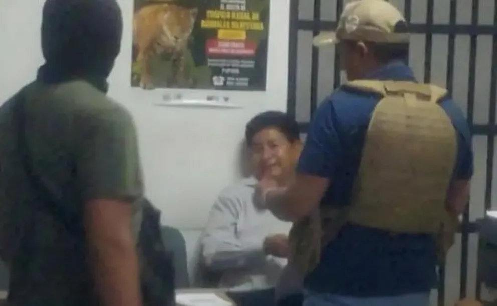 El exministro Montaño en instalaciones policiales en Santa Cruz. FOTO: Unitel