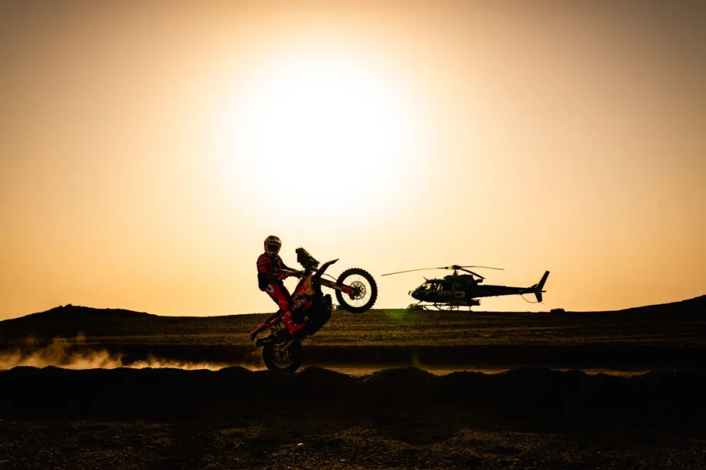 Luciano Benavides durante la etapa de este domingo. Foto: Red Bull.