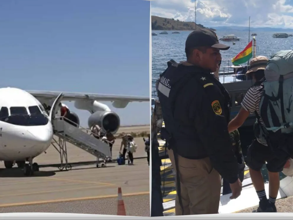 Operativos de rescate de turistas en Uyuni y Copacabana. Fotos: Ministerio de Turismo y Defensa