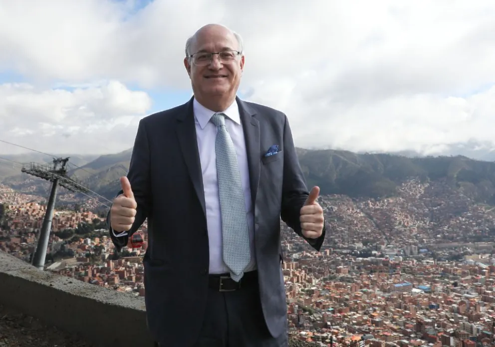 La imagen que el presidente del BID, Ilan Goldfajn, publicó en sus redes tras su llegada a La Paz. 