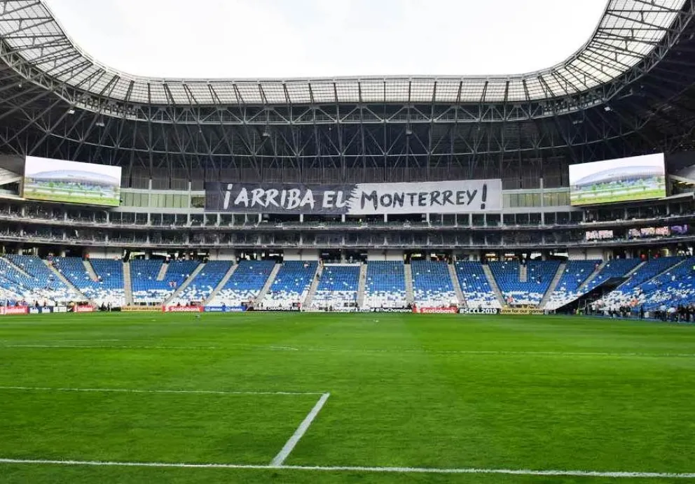 El césped del campo de juego del estadio BBVA que será de la repesca en Monterrey. Foto: FT