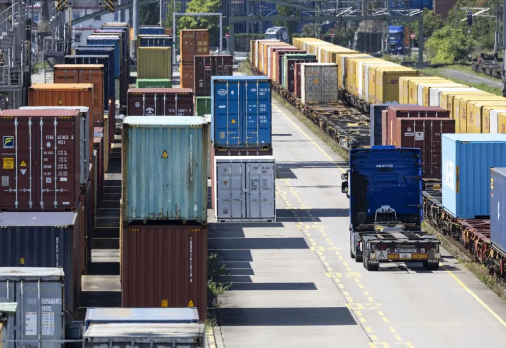 Contenedores en Frankfurt, Alemania, en una imagen de archivo. Foto: EFE