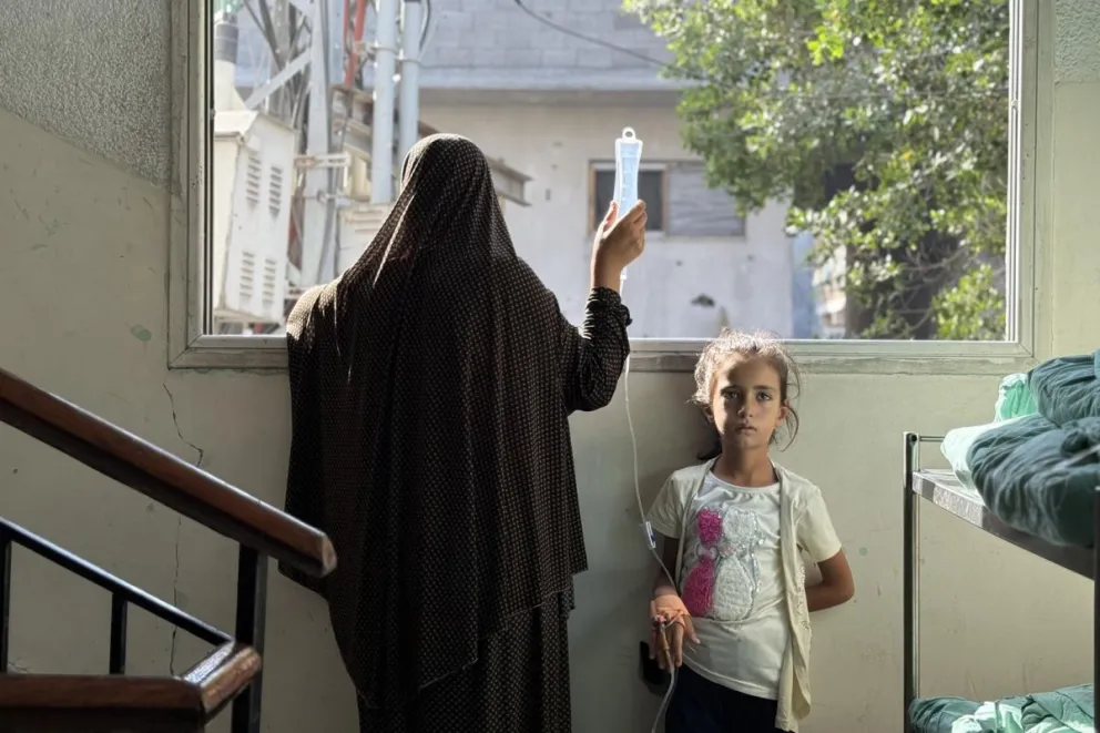 El Hospital de la Sociedad Benéfica de Amigos del Paciente de Ciudad de Gaza, que trata a niños desnutridos. Foto: EFE