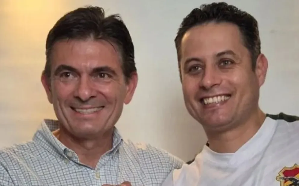 El presidente Rodrigo Paz y el vicepresidente Edmad Lara posaban sonrientes para la foto. Foto archivo