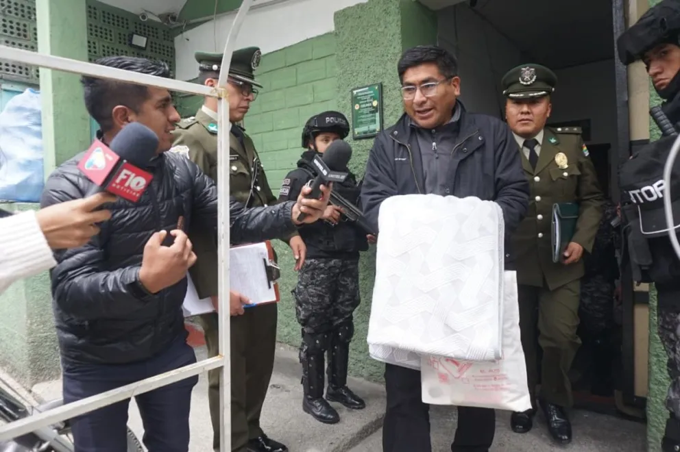 El exministro de Desarrollo Productivo es trasladado, este lunes. Foto: APG 