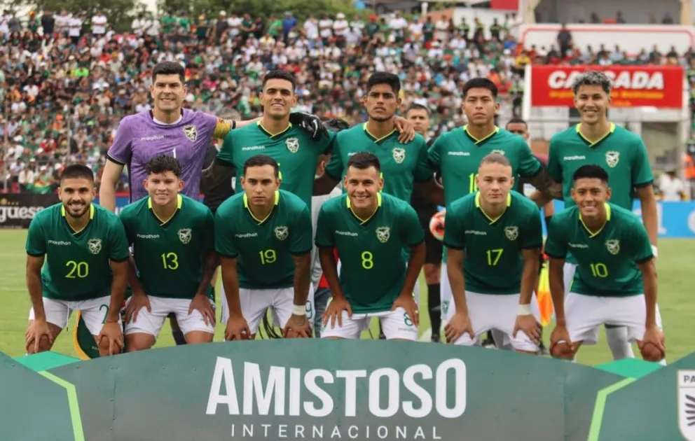 Formación inicial de Bolivia en el partido frente a Panamá. Crédito: La Verde - FBF