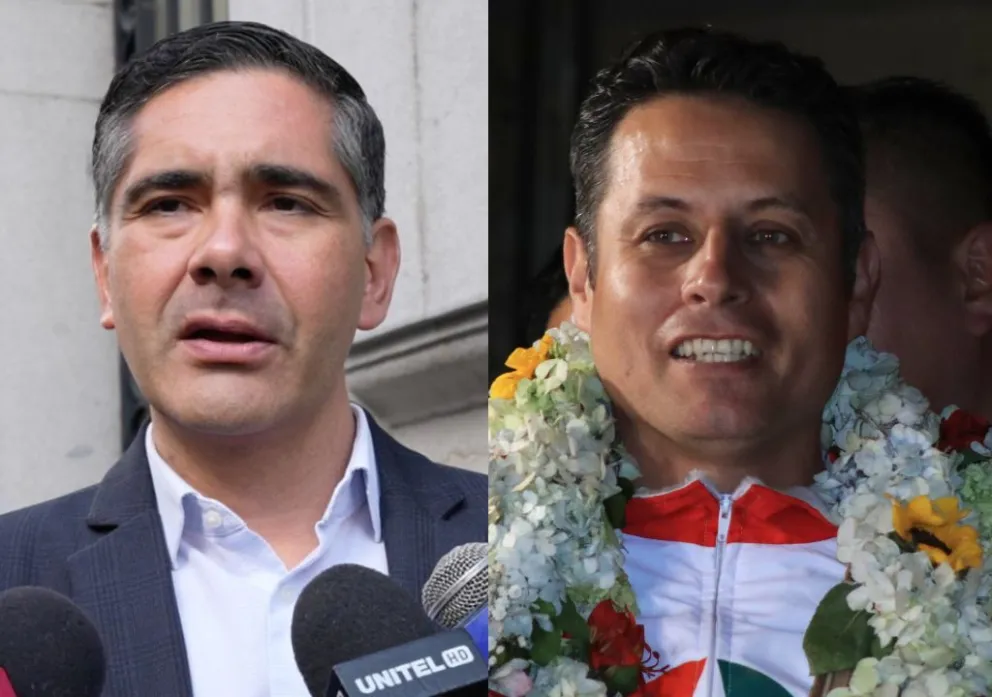 El ministro Oscar Mario Justiniano y vicepresidente Edmand Lara. Fotos: RRSS y APG 