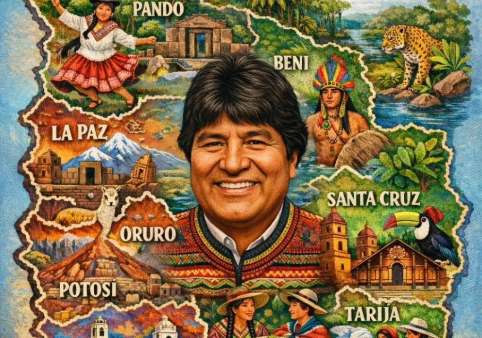 La imagen que compartió Evo Morales en sus redes sociales. 