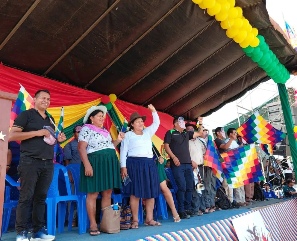 Acto de celebración del Día del Estado Plurinacional en Lauca Ñ. Foto: RKC
