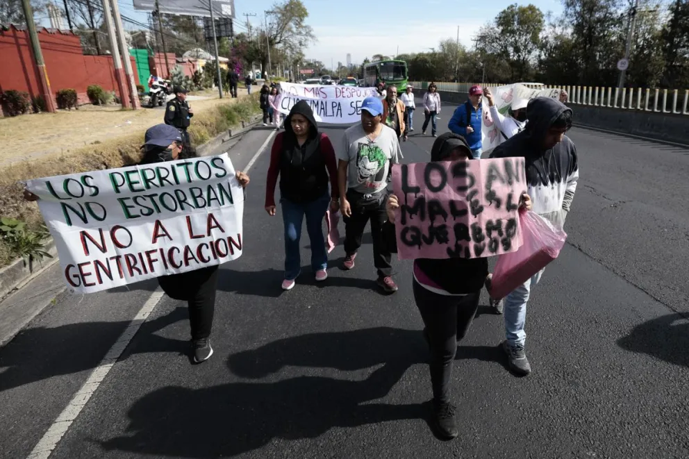 Personas sostienen carteles durante una protesta este sábado, en Ciudad de México (México). Foto: EFE