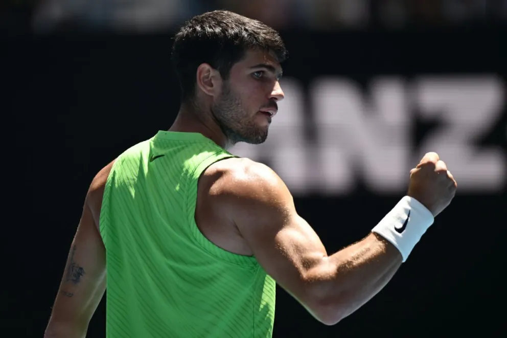 El tenista español celebra su triunfo sobre el estadounidense Tommy Paul y su clasificación a cuartos de final. Foto: AO